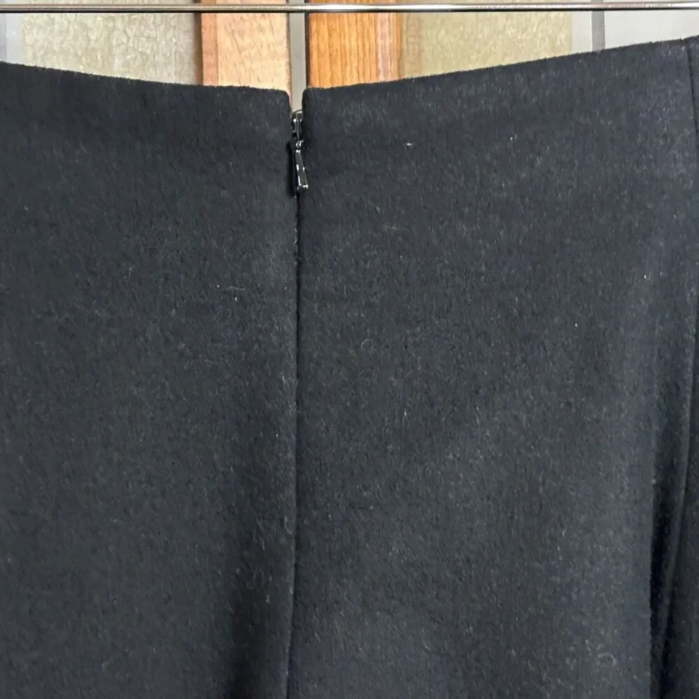 Ralph Lauren Sport Wool Blend Circle Flare Skirt Black Zipper Closure Size 10
